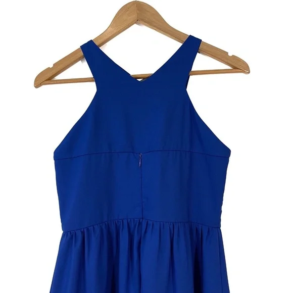 C. Luce Women’s Size Small Solid Blue Cut Out Sleeveless Fit and Flare Dress - Picture 8 of 10